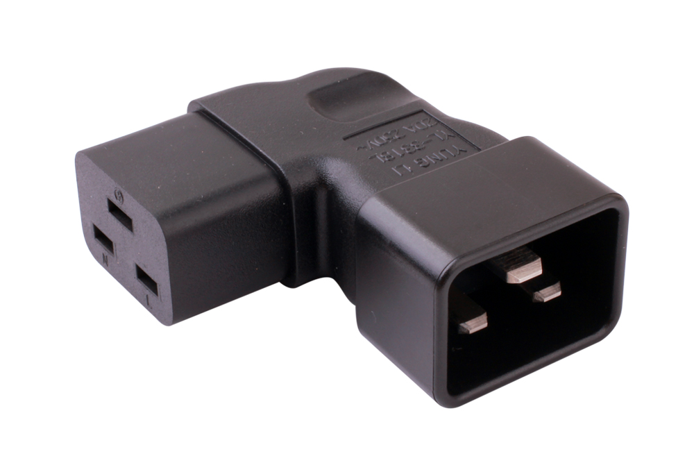 IEC C19 Angled to C20 Adapter (YL-3318L-1)