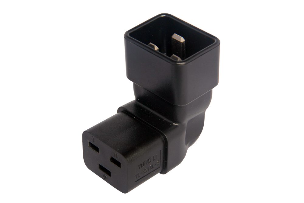 IEC C19 Angled to C20 Adapter (YL-3318L-2)